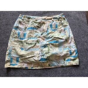 French Cuff Skirt Short Womens Size 8 Cotton RN 89169 Zip Pockets St Tropeg